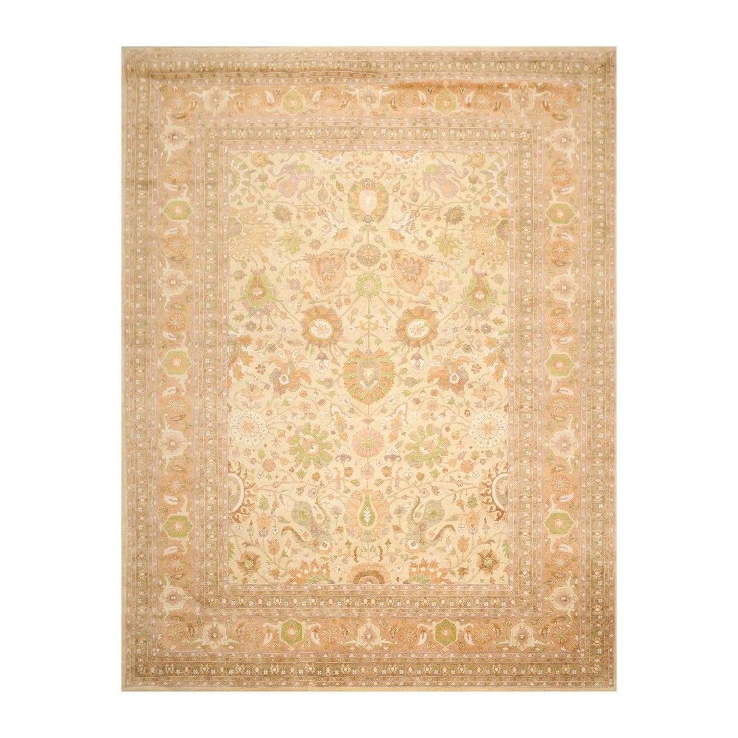 9X12  Beige Hand Knotted 100% Wool Pak Persian 300 KPSI Oriental Area Rug