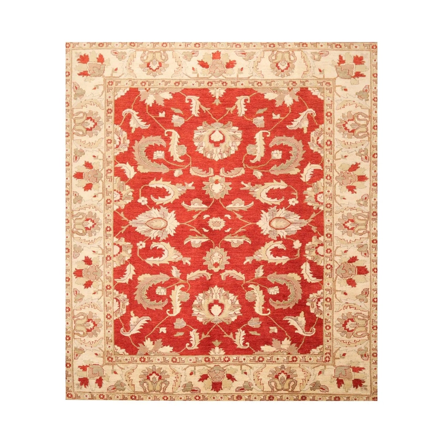8' x 9'10'' Hand Knotted 100% Wool Peshawar Oriental Area Rug Rusty Red