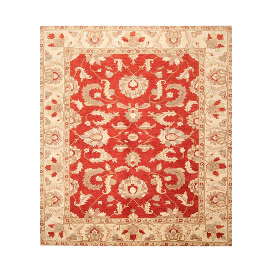 8' x 9'10'' Hand Knotted 100% Wool Peshawar Oriental Area Rug Rusty Red
