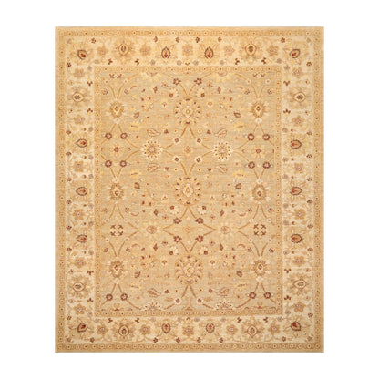 8'1" x 9'11'' Hand Knotted 100% Wool Peshawar Traditional Area Rug Gray Beige