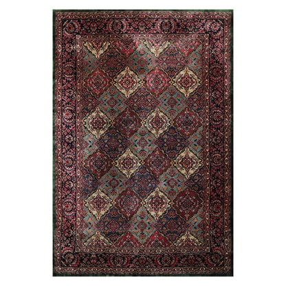 6'5'' x 9'6'' Hand Knotted Wool Multi Panel Traditional Oriental Area Rug Plum