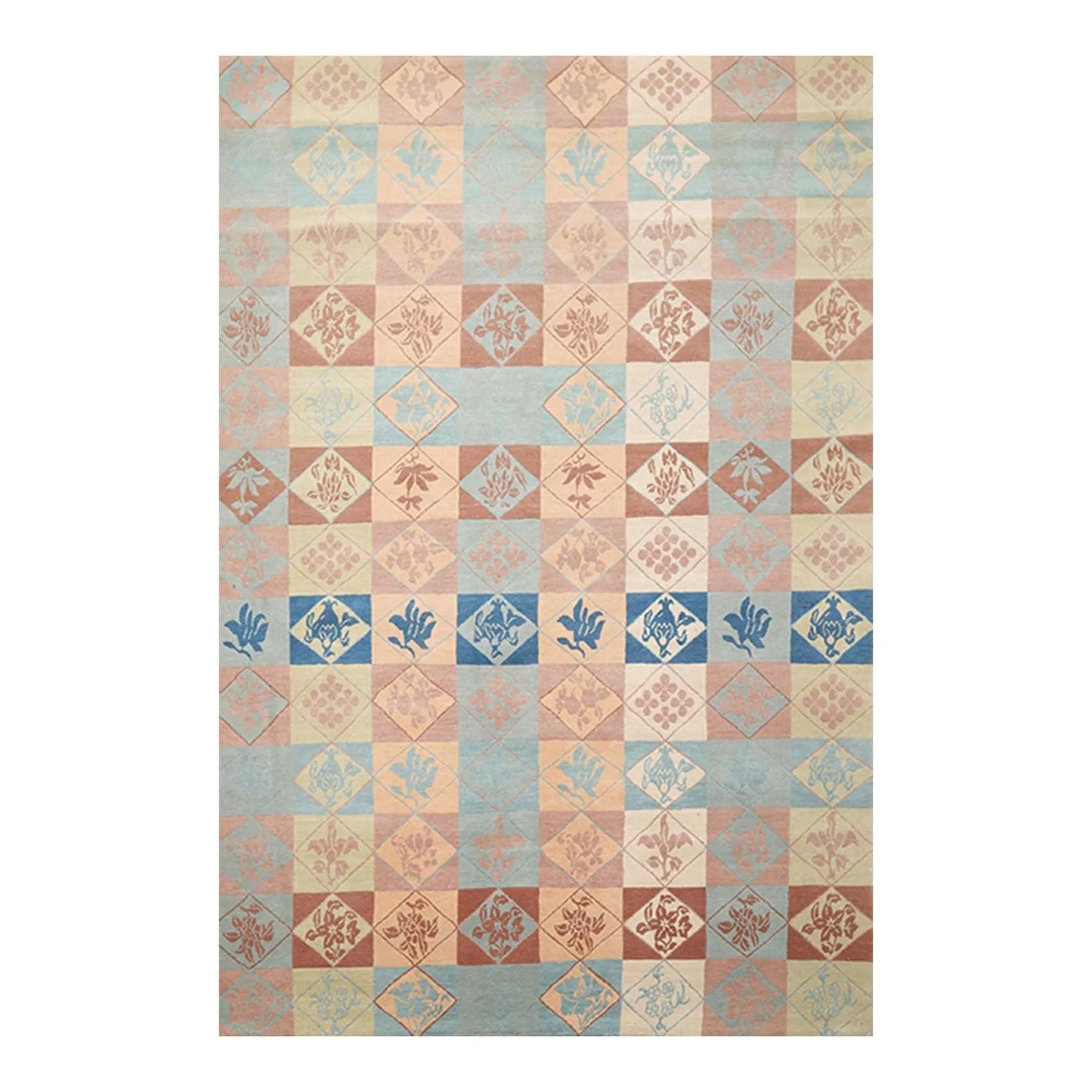 6' x 9' Hand Knotted Tibetan 100% Wool Patterned Modern Oriental Area Rug Blue