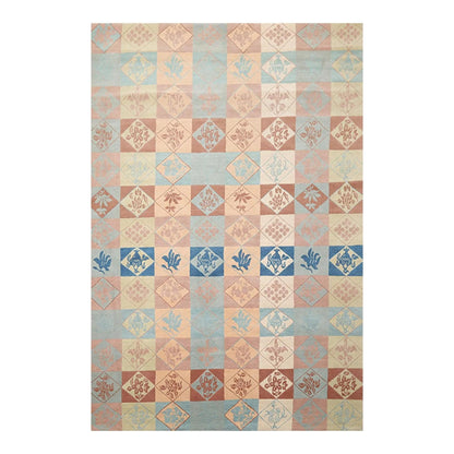 6' x 9' Hand Knotted Tibetan 100% Wool Patterned Modern Oriental Area Rug Blue