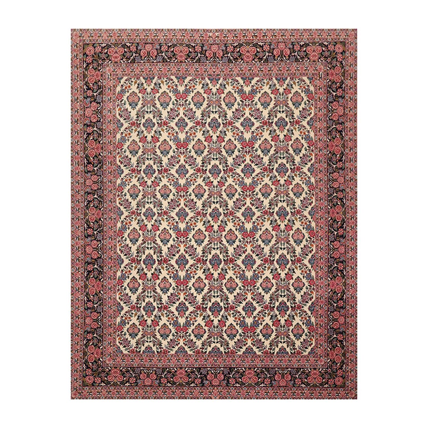 8'2" x 10'7" Hand Knotted Wool PakPersian 16/18 300 KPSI Oriental Area Rug Ivory