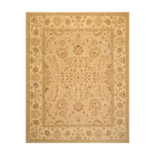 8'1'' x 9'10'' Hand Knotted 100% Wool Peshawar Traditional Oriental Area Rug Tan