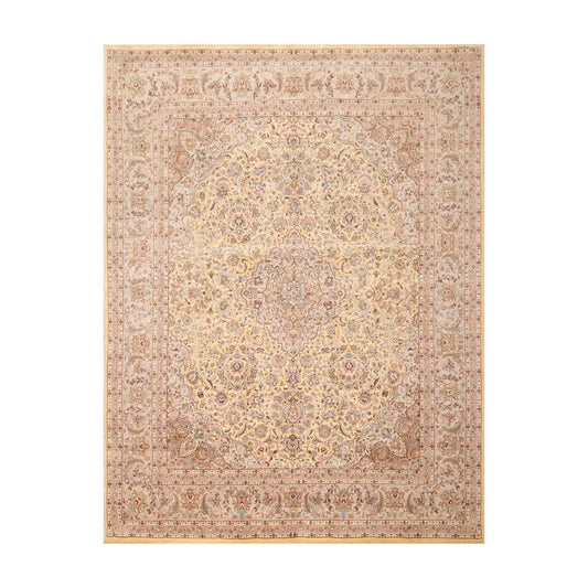 8' x 10'3" Hand Knotted 100% Wool Pakpersian 16/18 Oriental Area Rug Ivory Taupe