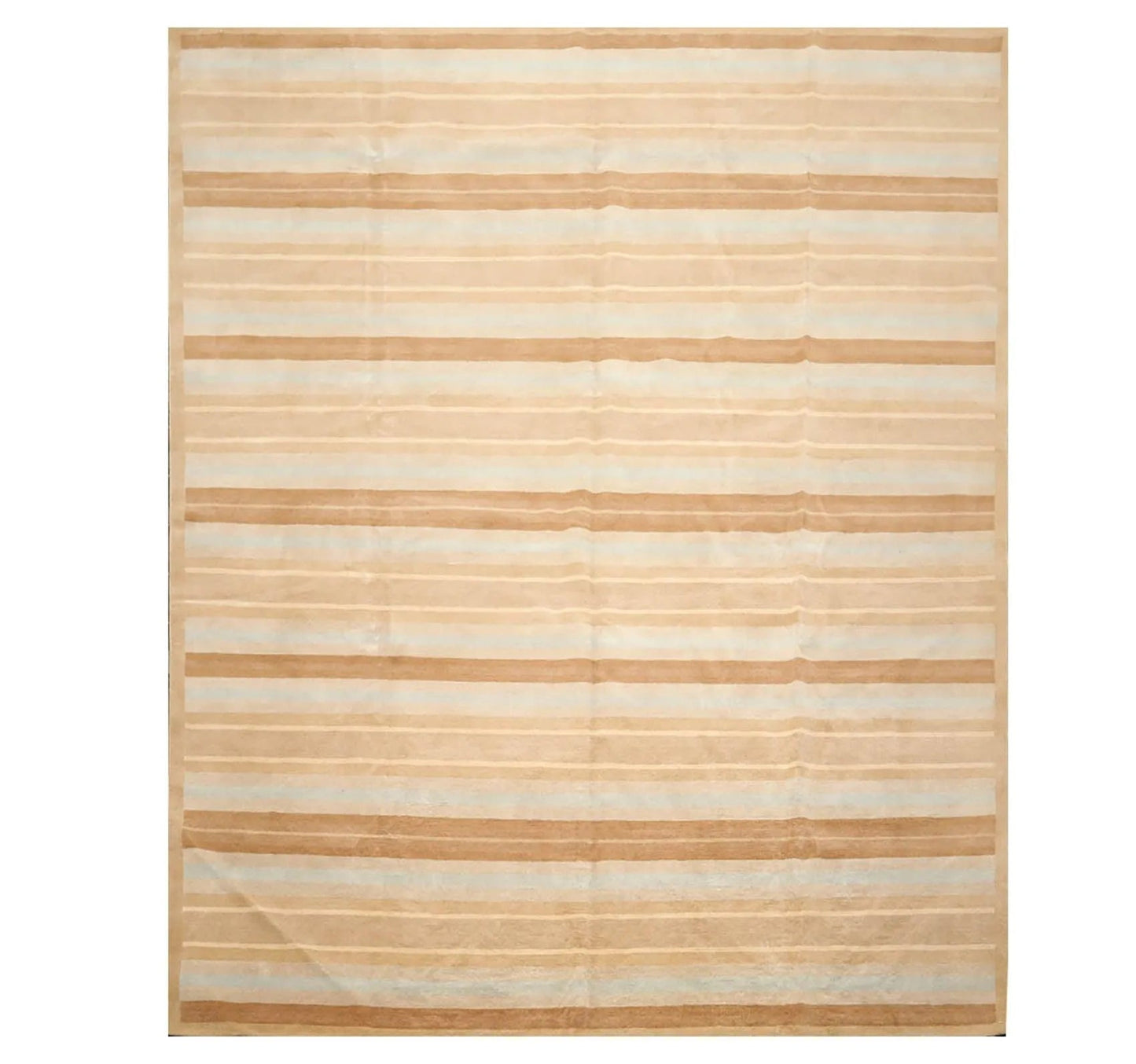 8'x 10' Hand Knotted Tibetan 100% Wool Stripes 150 KPSI Modern Area Rug Tan