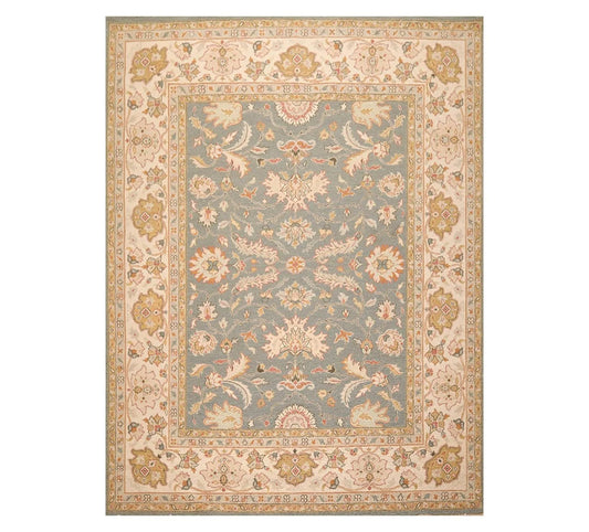 8' x 9'10'' Hand Knotted 100% Wool Area Rug Slate Flat pile