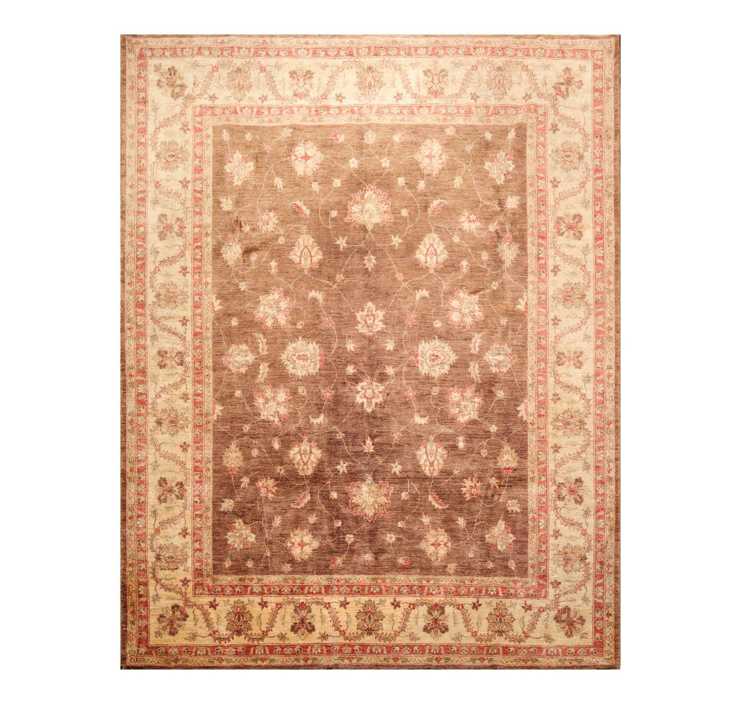 7'11" x 9'5" Hand Knotted 100% Wool Peshawar Traditional Oriental Area Rug Brown