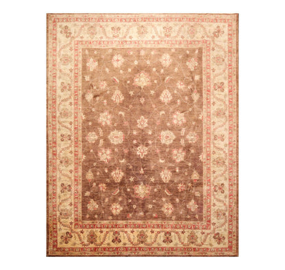 7'11" x 9'5" Hand Knotted 100% Wool Peshawar Traditional Oriental Area Rug Brown