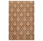 6'1" x 9'3" Hand Knotted Tibetan Wool Damask Designer Area Rug Brown Caramel