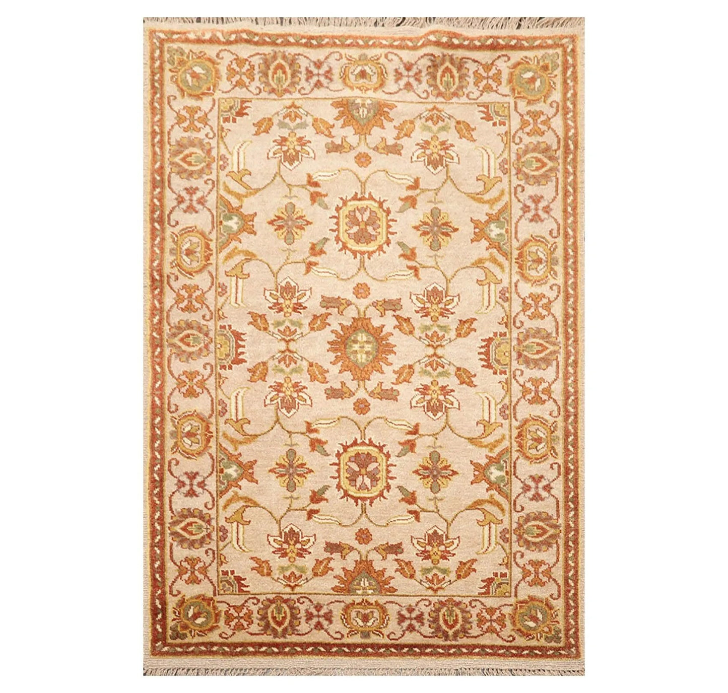 4' x 5'11'' Hand Knotted 100% Wool Oushak Traditional Area Rug Taupe, Beige