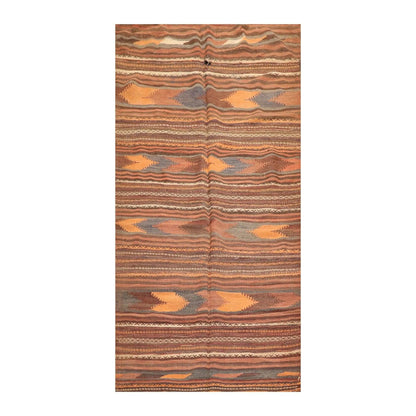 3'9''x7'2'' Vintage Hand-Woven Afghan Kilim Wool Tribal Southwestern Area Rug