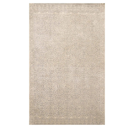 5' x 8' Handmade 100% Wool Patterned Traditional Oriental Area Rug Gray