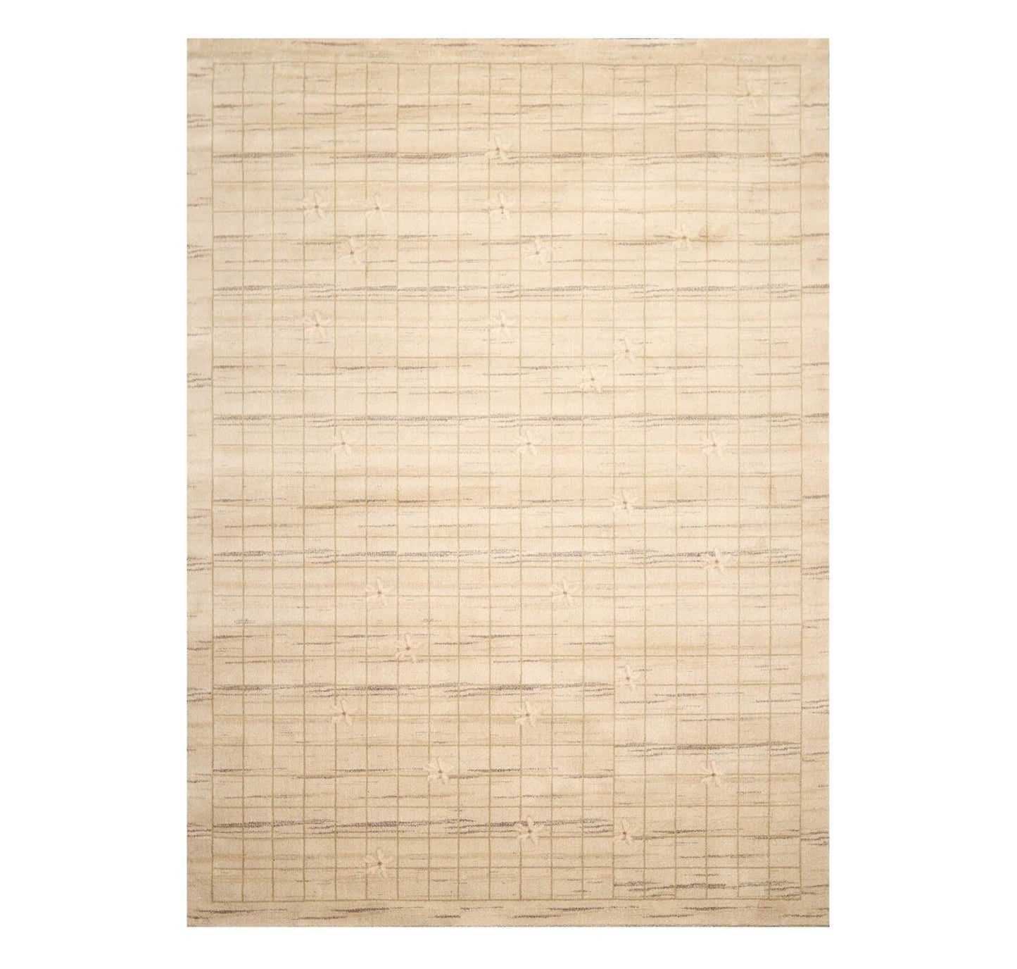7'9" x 10'9" Machine Made 100% Wool Modern Oriental Area Rug Beige Mint