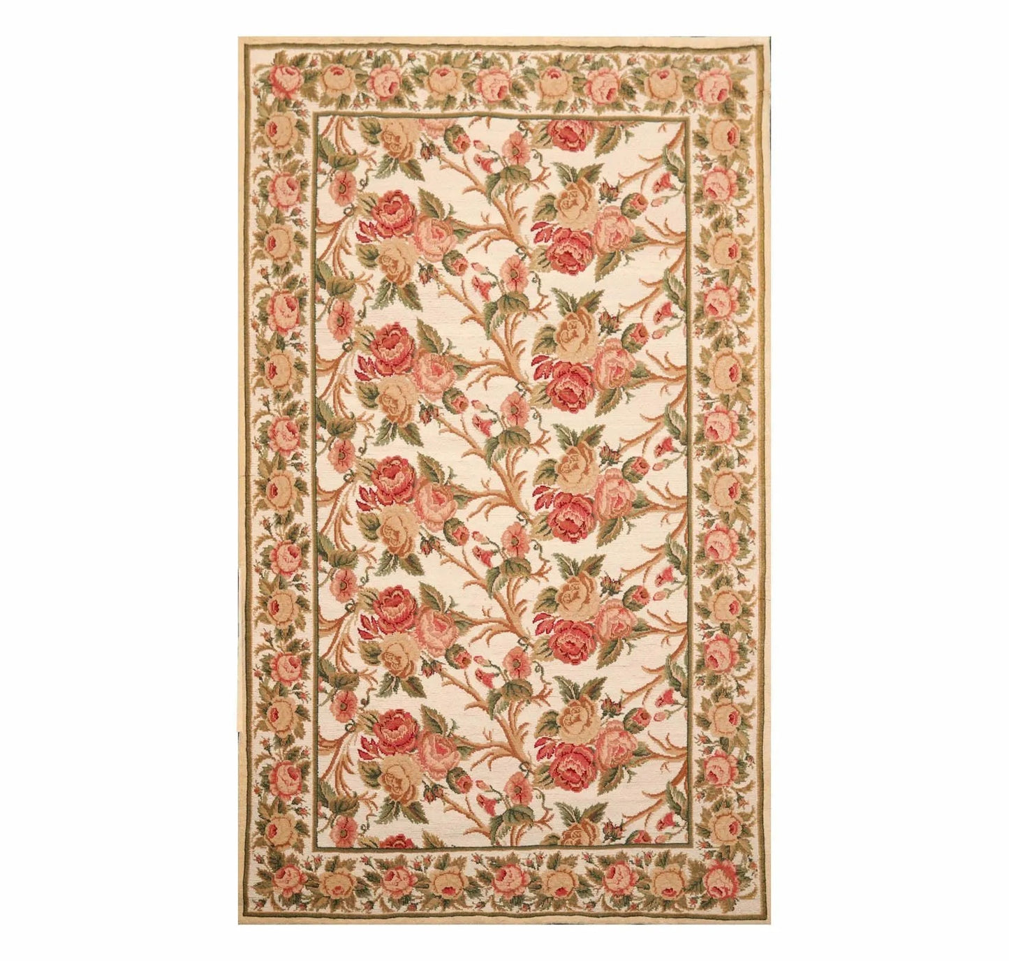 6'x 10' Costikyan Nettles Hand Knotted French Aubusson Savonnerie Area Rug Beige