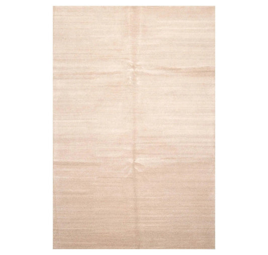 6' x 9' Hand Knotted Indo Tibetan 100% Wool Ombre Oriental Area Rug Oatmeal