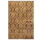 6' x 9' Hand Knotted New Zealand Wool Damask Area Rug Brown Light Gold Antique