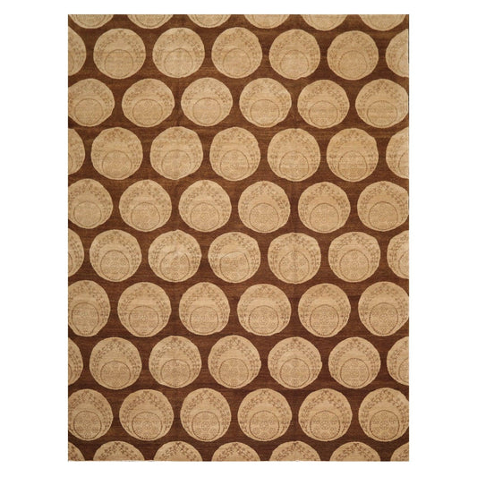 9'x 11'10" Hand Knotted Wool Tibetan Ottoman Area Rug
