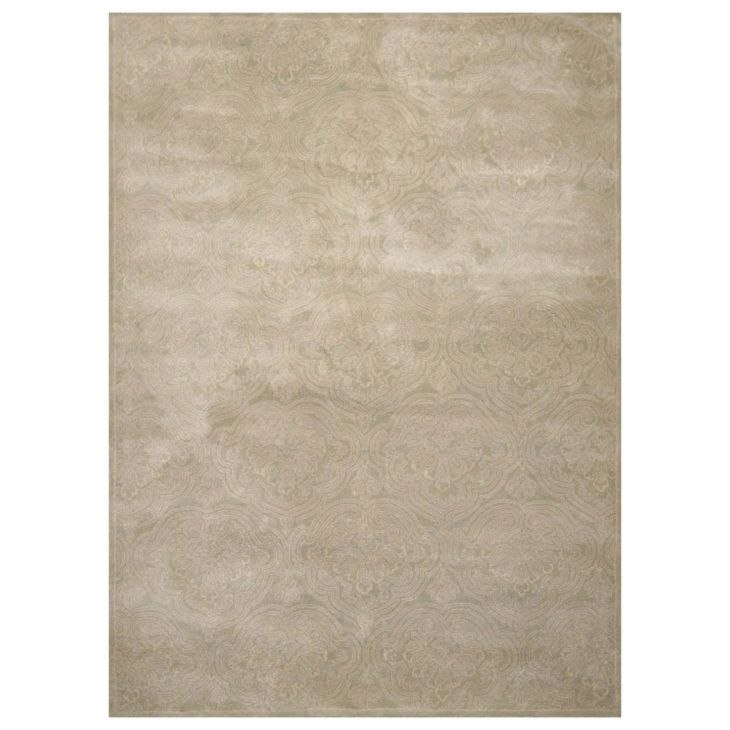8' x 11' Handmade 100% Wool Transitional Oriental Area Rug Mint, Gray