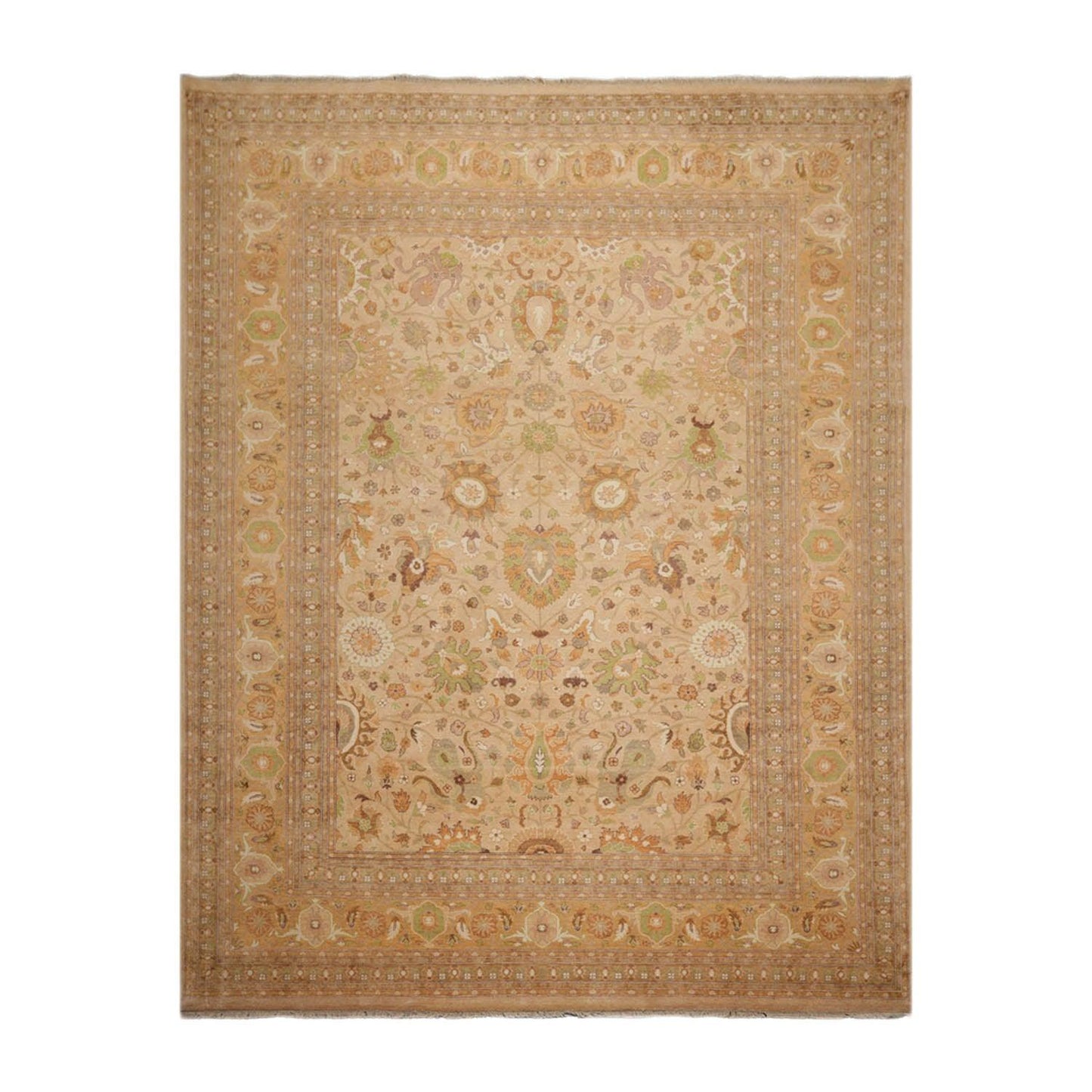 9'4" x 12'2" Hand Knotted Wool 16/18 Pak Persian 300 KPSI Oriental Area Rug Tan
