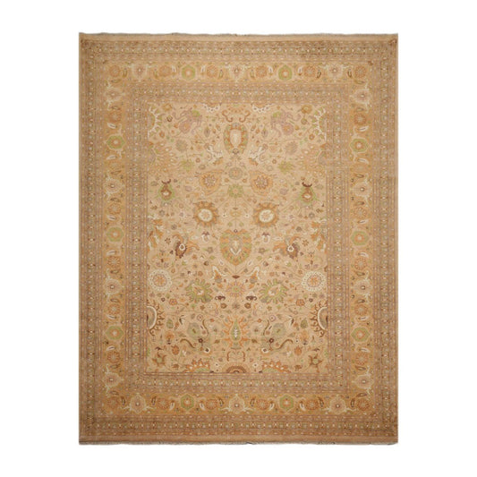 9'4" x 12'2" Hand Knotted Wool 16/18 Pak Persian 300 KPSI Oriental Area Rug Tan