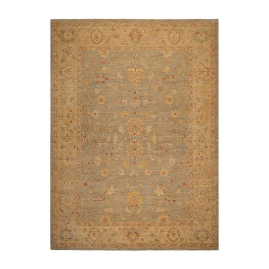 9'4" x 12'1" Hand Knotted Wool Chobi Peshawar Traditional Oriental Area Rug Aqua