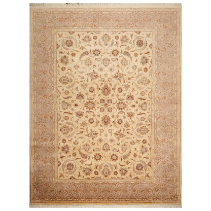 9'2"x12'4" Hand Knotted Wool 16/18 Pak Persian 300 KPSI Oriental Area Rug Ivory
