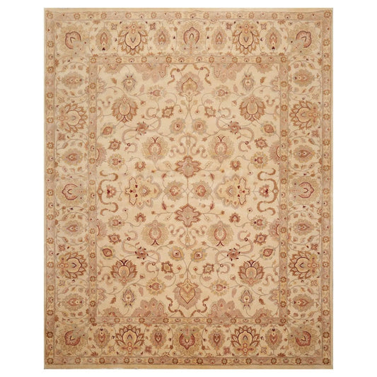 8' x 10' Hand Knotted Wool 16/18 Pak Persian 350 KPSI Oriental Area Rug Beige