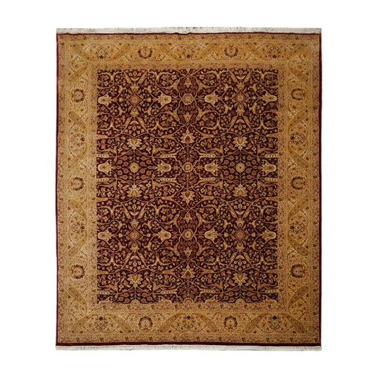 Hand Knotted 100% Wool 16/18 Pak Persian 300 KPSI Area Rug Burgundy 8'3" x 10'1"