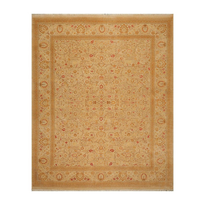 Hand Knotted Wool 16/18 Pak Persian 300 KPSI Oriental Area Rug Tan 8'4" x 10'5"