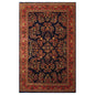 5'9" x 9'2" Hand Knotted 100% Wool Traditional Sarouk Oriental Area Rug Navy