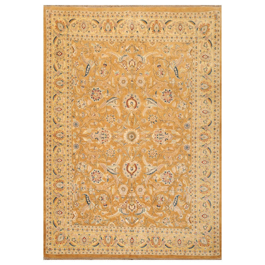 6' x 8'7" Hand Knotted Wool Tabriz 16/18 Pak Persian 300 KPSI Area Rug Caramel