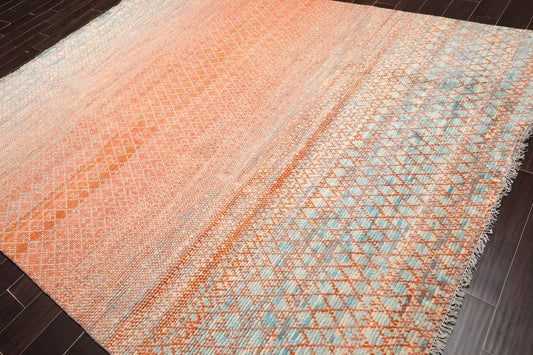 8'x 10' Hand Knotted 100% Wool Contemporary Modern Oriental Area Rug Orange