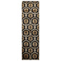 Runner Hand Knotted Wool & Silk Damask Tibetan Area Rug Black Gold 3'11" x 11'9"