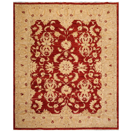 Chobi Peshawar Hand Knotted 100% Wool Traditional Area Rug Rust 8'1" x 9'10"