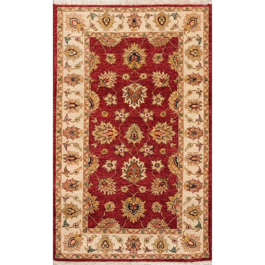 3' x 5' Hand Knotted 100% Wool Agra Traditional Oriental Area Rug Rusty Red