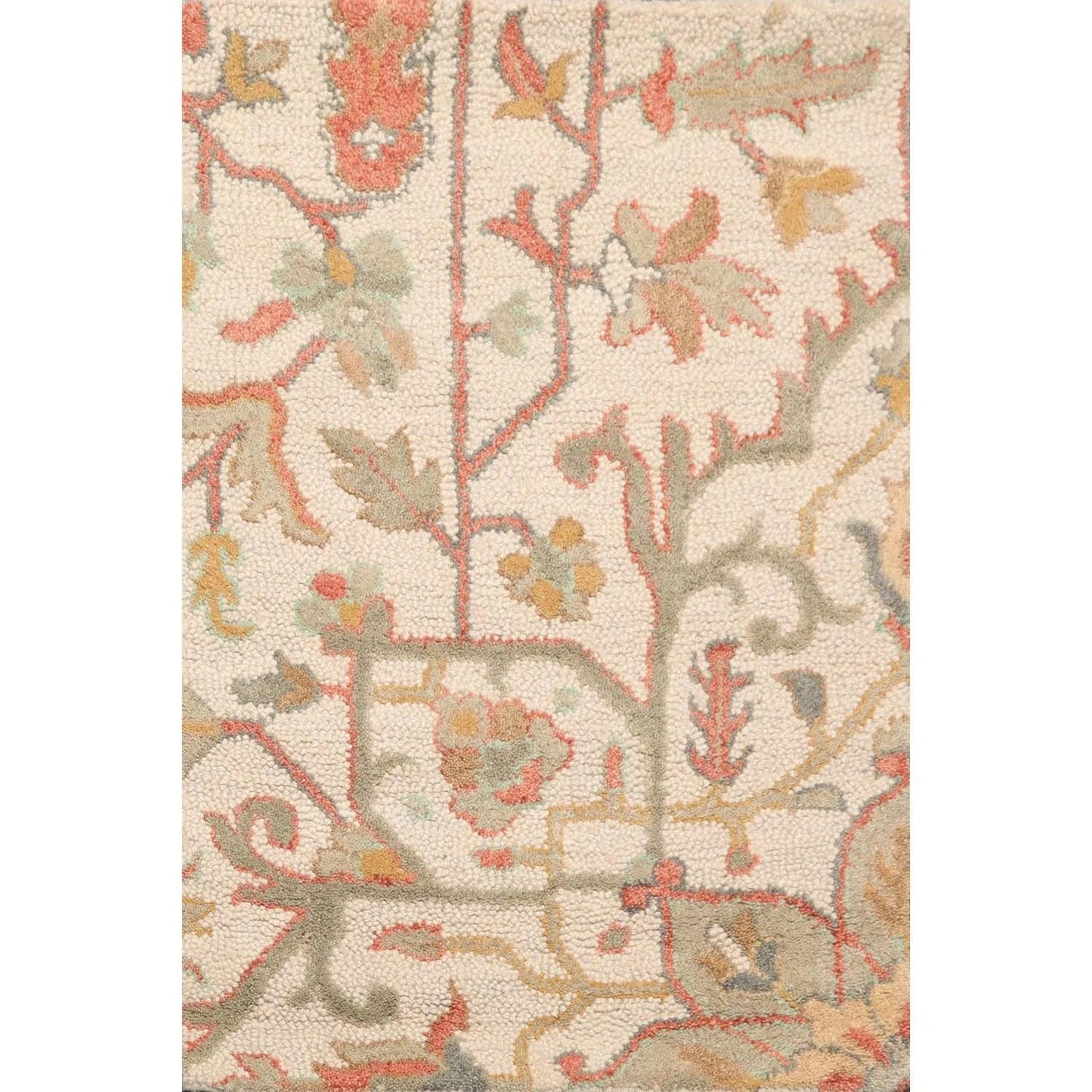 2' x 3' set of two Handmade 100% Wool Transitional Oriental Area Rug Beige, sage