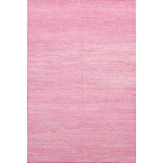 2' x 3' Hand Woven 100% Silk Modern Flatweave Kilim Oriental Area Rug Pink