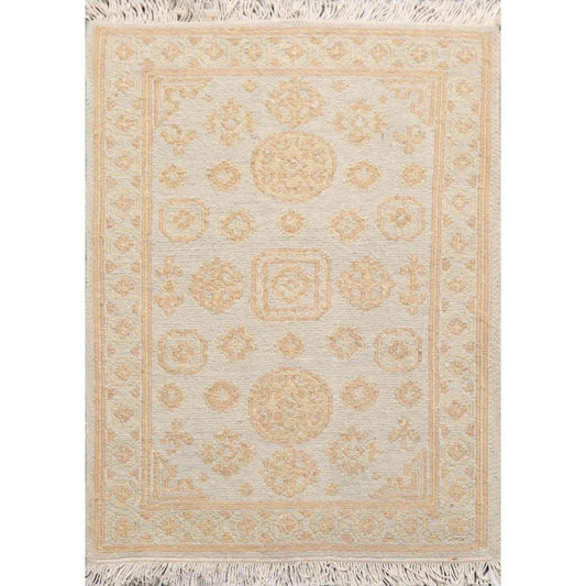 1'10''x2'7'' Hand Knotted 100% Wool Oriental Area Rug Gray