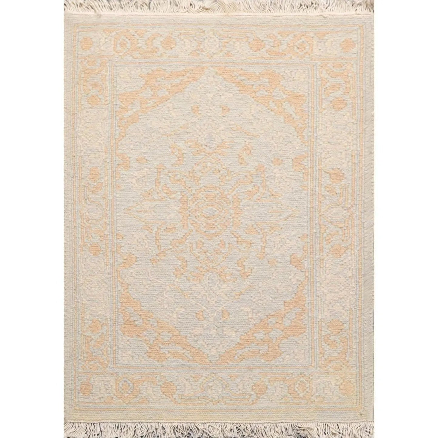 1'10''x2'7'' Hand Knotted 100% Wool Reversible Oriental Area Rug Gray