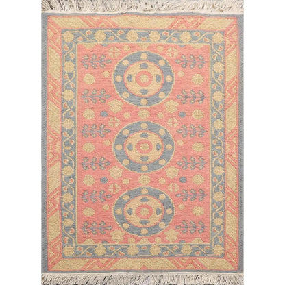 1'10''x2'7'' Hand Knotted 100% Wool Oriental Area Rug Rose