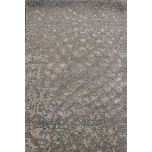 2' x 3' Hand Knotted Wool & Silk Modern Tibetan Oriental Area Rug Gray