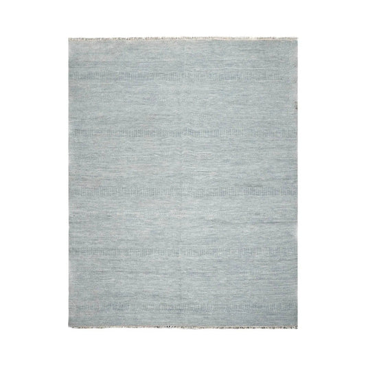 9’x12 Hand Knotted Wool & Bamboo Silk Tibetan Oriental Area Rug Slate