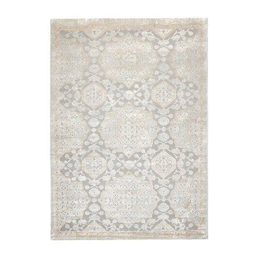 7'11” x 11'2” Designer Modern High Low Pile 100% Polypropylene Area Rug Gray