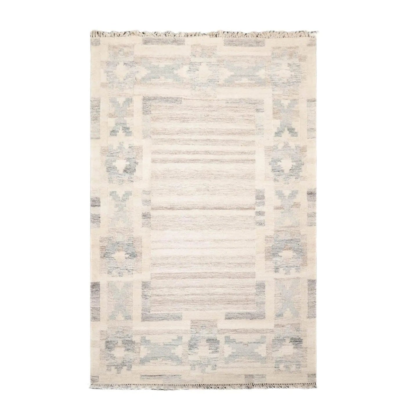 5' x 8' Hand Woven Wool Southwestern Flatweave Kilim Oriental Area Rug Beige