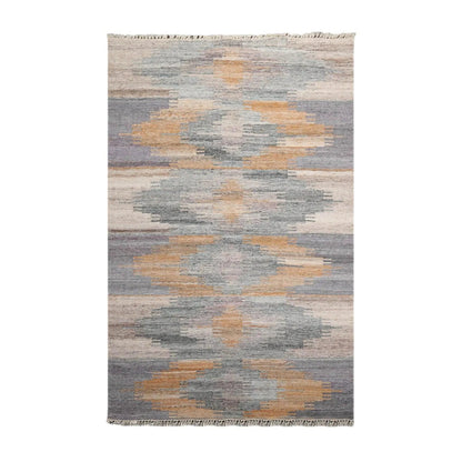 5' x 8' Indoor Outdoor  Hand Woven 100% Recycled PET Yarn Modern Kilim Area Rug Gray
