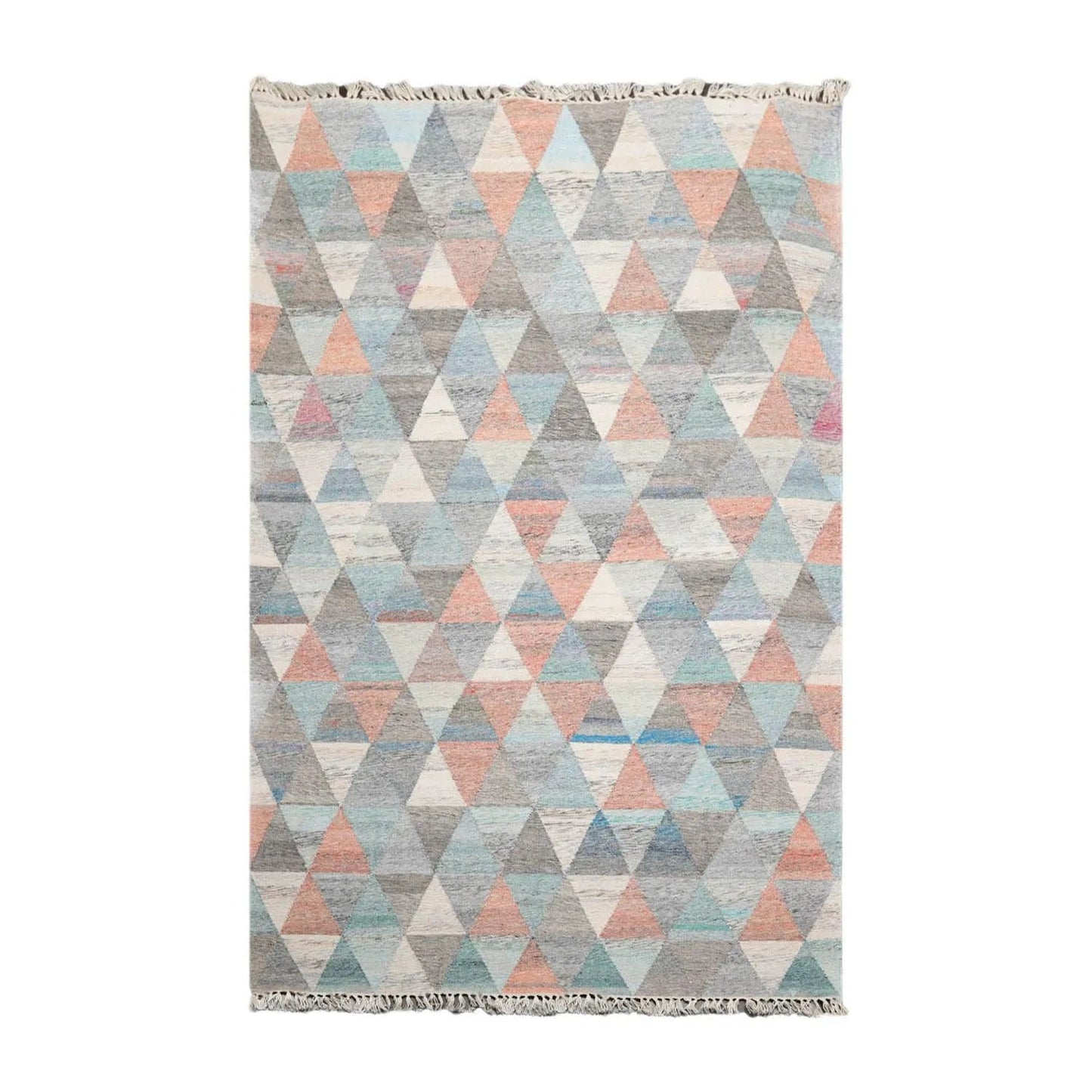 5' x 8' Indoor Outdoor  Hand Woven 100% Recycled PET Yarn Modern Kilim Area Rug Beige