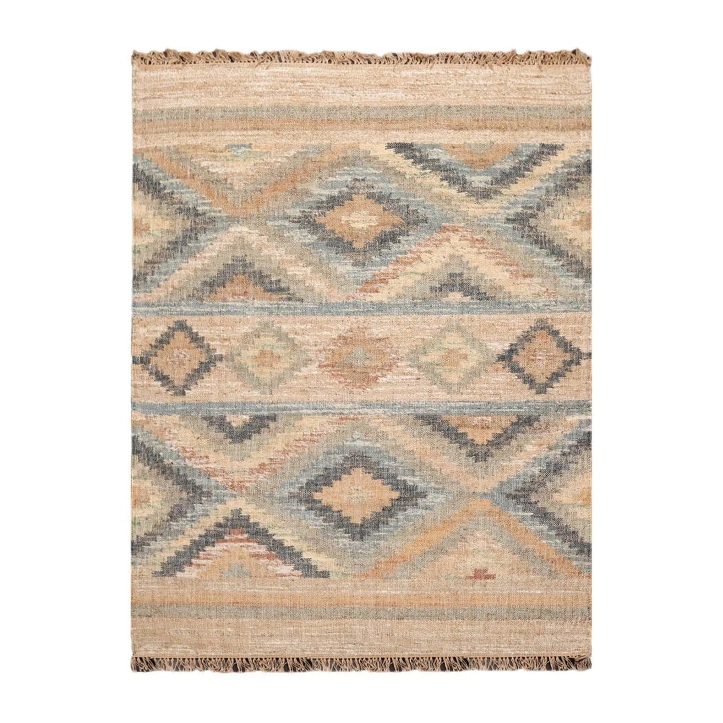 5’4” x 7’3 Hand Woven Natural Fiber Jute Southwestern Flatweave Kilim Area Rug