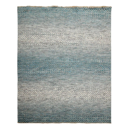 8x10 Hand Knotted 100% Wool Modern & Contemporary Oriental Area Rug Cream, Aqua Color